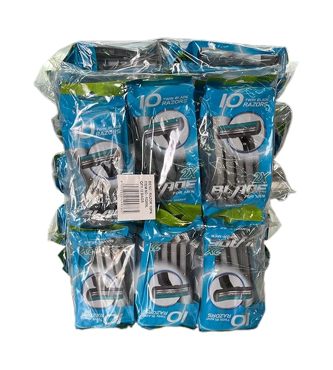 720 Pcs Disposable Twin Blade Razors with Safety Cap Stainless Steel Blades