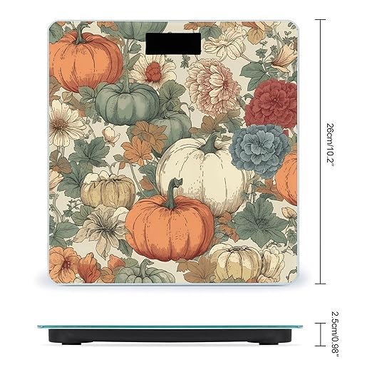 Drawn Autumn Pumpkin Scale for Body Weight Smart Scales Digital Bathroom Scale High Precision Weighing Scales with Large Display Weighing Machine for People
