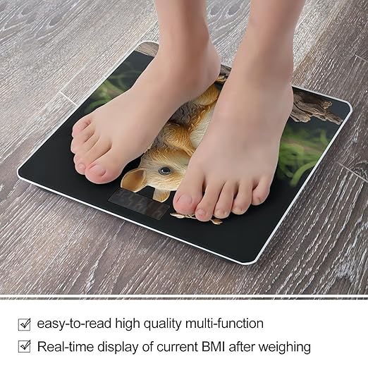 Resin Squirrel Digital Bathroom Scale for Body Weight Weighing Scale with Backlit LCD Display High Precision Measurements &amp Measures Weight Up to 180kg