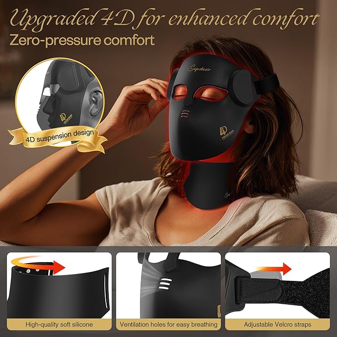 Red Light for Face and Neck 7 Colors Facial Skin Care Tool for Home Use