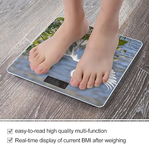 Walking Elephants Weight Scale Large Digital Bathroom Scales with Bright LED Display Non Slip Digital Scale and Step On Fashion Weighing Machine for Body