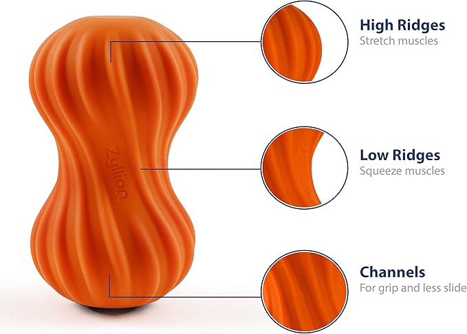 Zyllion ZMA-13RB Rechargeable Shiatsu Pillow Massager (Black) and ZMA-30 Vibrating Peanut Massage Ball (Orange)