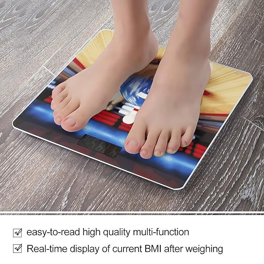 Bowling Weight Scale Digital Electronic Scales Bathroom Scale Larg LCD Backlight Display High Precision MeasurementsTempered Glass