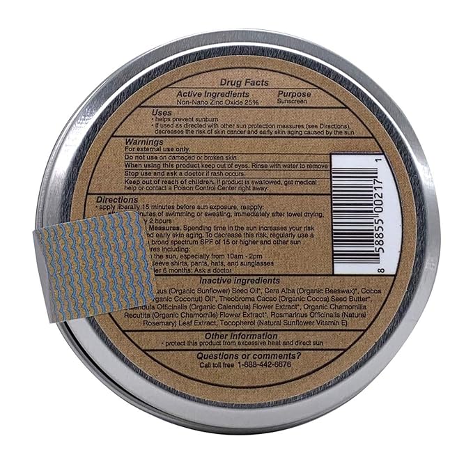 Raw Elements Baby + Kids SPF 30 Organic Sunscreen Zero-Waste Bundle with Lotion Tin 3oz Lotion Stick 1oz and Hemp Drawstring Bag