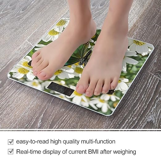 Music Butterfly Scale for Body Weight Highly Accurate Digital Bathroom Body Scale Digital Bathroom Scales for People Anti-Slip Large LCD Display Smart Scales