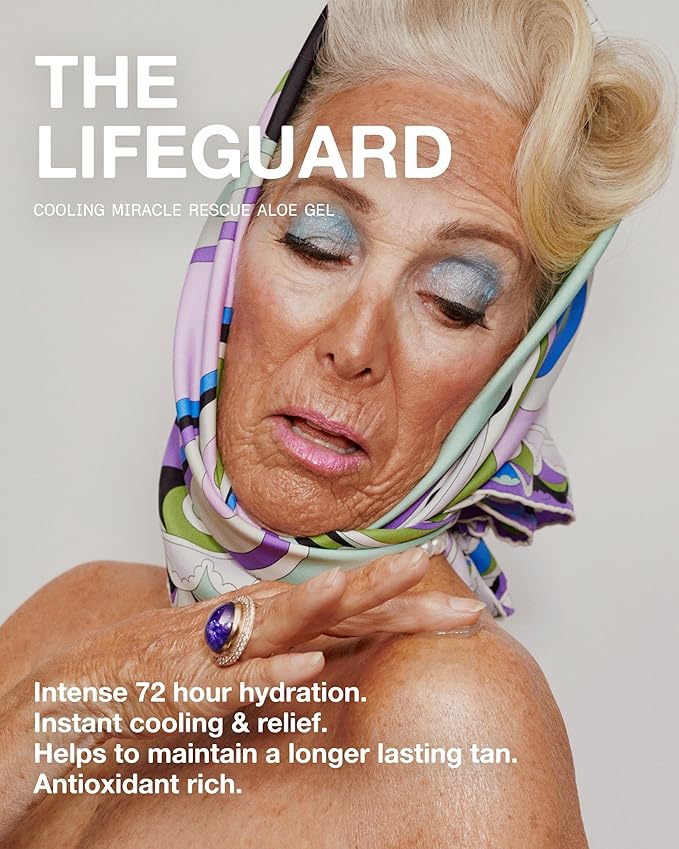 The Lifeguard Aloe Vera Sunburn Gel – After Sun Protection for Sunburn Relief with Minty Cooling – Fast-Absorbing Formula for Sun-Exposed Skin – Vegan Non-Sticky Hydrating Formula (5.5 Fl Oz)
