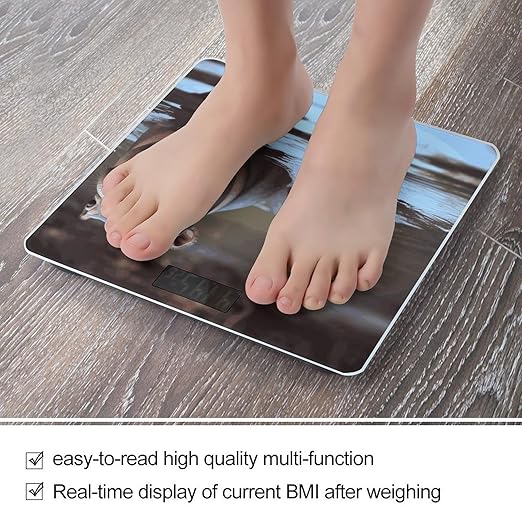 Digital Bathroom Scale for Body Weight Scale with Bright LCD Display High Accuracy Step-On Technology Auto On/Off Baby Hippos Digital Scales 400 Lbs /180kg