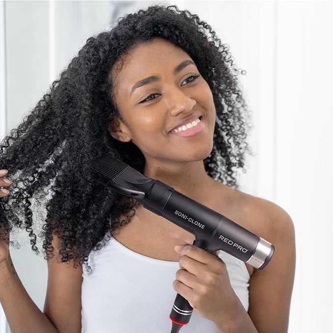 RED Pro Hair Dryer Soni-Clone 110000 RPM High Speed BLDC Motor Dryer Strong Air Flow for Fast Drying Lightweight with Luxury Home &amp Travel Pouch Magnetic Nozzle Hair Pik Diffuser &amp Concen