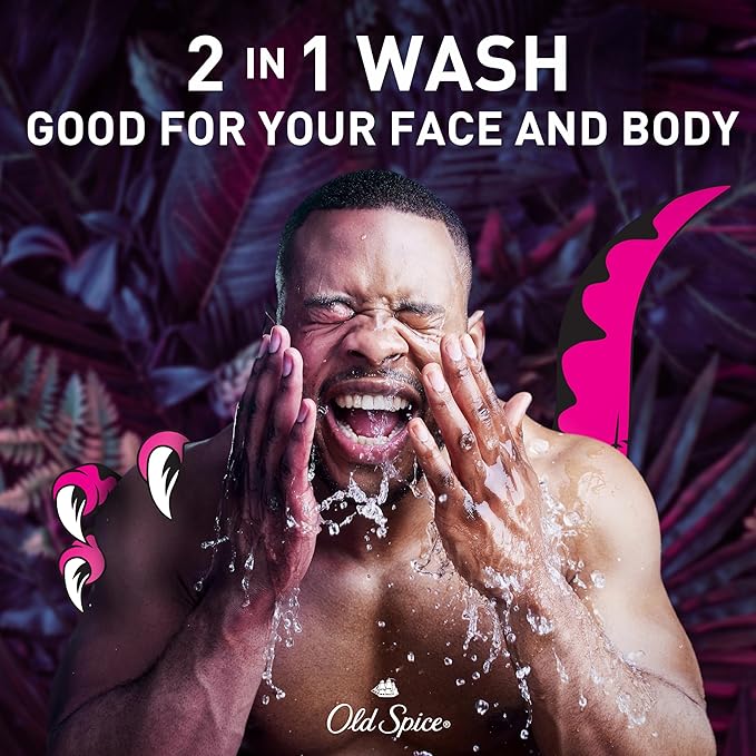 Old Spice Cleansing Body Wash for Men3X Defense24/7 Shower Fresh with Lasting Scent2-in-1 Body &amp Face WashRaptorstrike with Dark Berry Scent33.4 oz(Pack of 2)