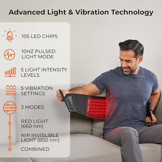 Lifepro Red Light Therapy Belt and Portable Infrared &amp Red Light Therapy Torch for Body Pain Relief and Healthy Routine