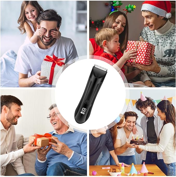 Beard Trimmer - Electric Body Hair Trimmer for Men Shaving Razor Grooming Tool with Precision Design Father Travel Nose Mustache Face Care Personal Grooming Kit for Home
