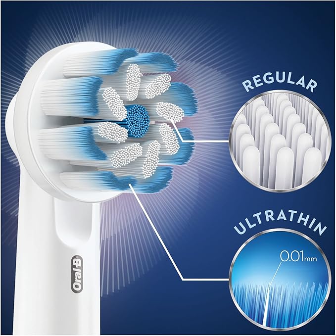 Braun Oral-B 4210201320180 Sensitive Clean Toothbrush Heads for Our Gentle Cleaning in Letterbox Packaging Pack of 8