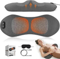 Smooth Triple Fusion Back MassagerElectric Lumbar Support Pillow with Heat &ampVibrationAir Lift Technology Ergonomic Memory Foam Spine Back Massager for Lower Back Tension Relief