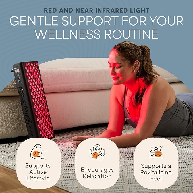 LifePro Red Light Therapy for Body Panel - 90 &amp 120 Dual Chip LEDs - 660nm &amp 850nm Near Infrared Full Body Red light Therapy Panel - For Daily Wellness &amp Comfort -Includes Hanging Kit and