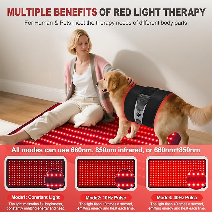 Red Light Therapy for Body Holiday Birthday Gifts for Women Men 39’’ x 24’’Large Infrared Light Therapy with Timer Red Light Panel for Back Belly Shoulder Joint (with Storage Bag)