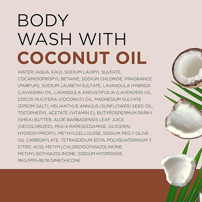 Dr Teal's Body Wash with Pure Epsom Salt with Coconut Oil 24 fl oz (Pack of 4)