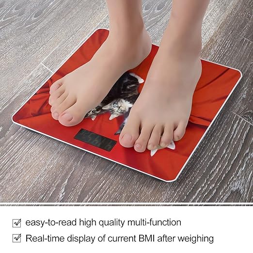Cat Bathroom Scale Weight Scale for Body WeightHighly Accurate Digital Weighing Machine Clear LED Display Digital Bathroom Body Scale 400lb/182kg