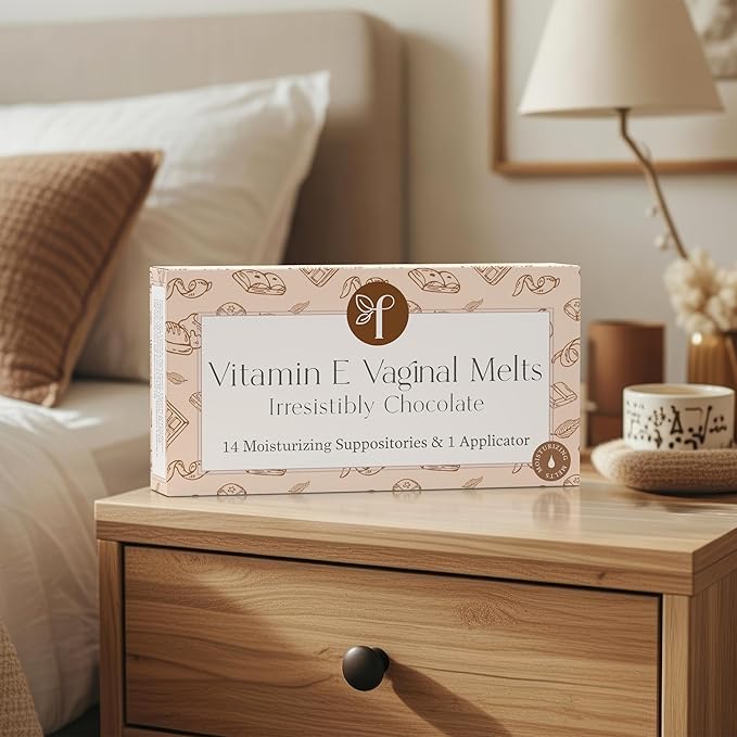 Femallay Organic Vaginal Melts – Chocolate – Moisturizes and Refreshes – 14 Count + Applicator
