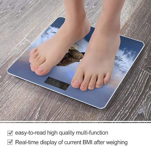 Bald Eagle Flying Scale for Body Weight Highly Accurate Digital Bathroom Body Scale Digital Bathroom Scales for People Anti-Slip Large LCD Display Smart Scales