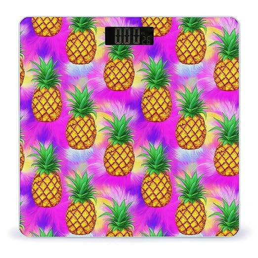 Men's Fashion Automatic Switch Digital Bathroom Weighing Scale Smart Scale Tropical Pineapples Palm Leaves