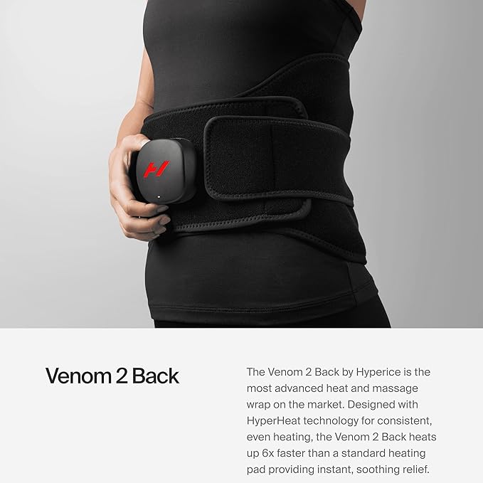 Hyperice Venom 2 Back Wrap - Provides Advanced Heat and Vibration for Pain Soreness and Inflammation