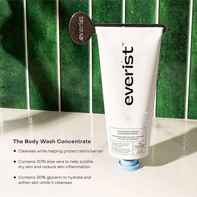 Everist The Hydrating Body Duo The Body Wash Concentrate Tube 50+ Washes Bundled With The Compostable Konjac Sponge