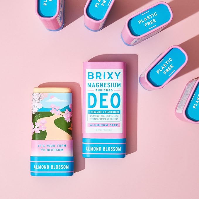 BRIXY Magnesium Deodorant Effective Odor Control With Ceramide &amp Niacinamide For Skin Health Aluminum Free Baking Soda Free Sensitive Skin Deodorant Vegan Plastic Free Lightly Scented