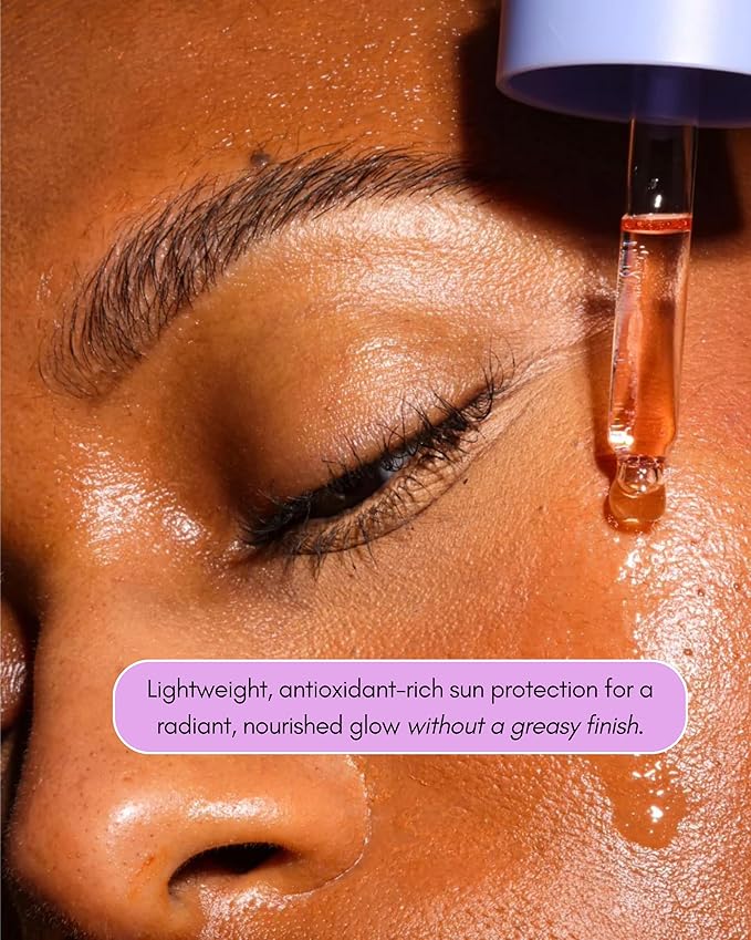 Undefined R&ampR Sun Elixir SPF 30 – Multitasking Glow Oil with Vitamin C Water-Resistant Sunscreen Rose &amp Vanilla Scent to brighten and protect face body hair from UV damage