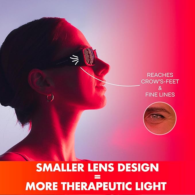 Mito Red PRO Red Light Therapy Glasses with Dark &amp Extra Dark Lenses Eye Protection for Red Light (600nm-900nm) Goggles