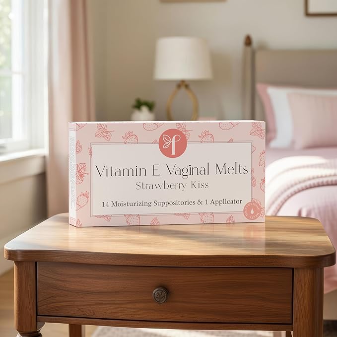 Femallay Organic Vaginal Melts – Strawberry 2 Pack – Moisturizes and Refreshes – 14 Count + Applicator