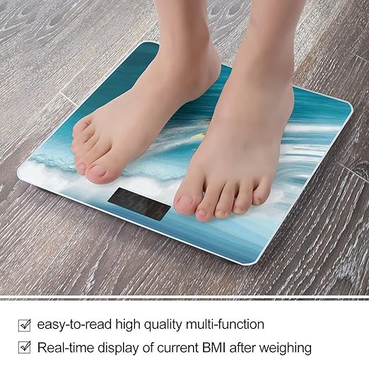 Surfing Weight Scale Large Bathroom Scales Digital Weight with Bright LED Display Non Slip Automatic Weighing Scale Fashion Weighing Machine for Body