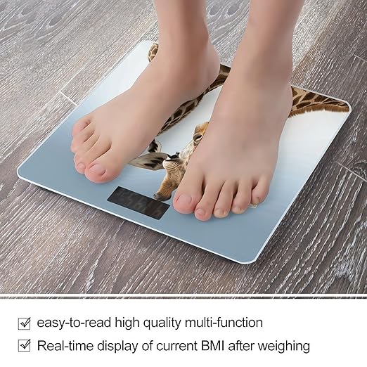 Necks of Giraffe Digital Bathroom Scale for Body Weight Weighing Scale with Backlit LCD Display High Precision Measurements &amp Measures Weight Up to 180kg
