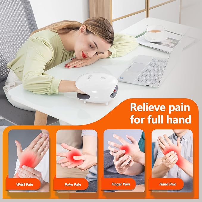 COMFIER Wireless Hand Massager with Heat &amp CompressionHand Massager for Arthritis and Carpal Tunnel3 Levels Compression &amp HeatingRechargeableChristmas Gifts for WomenMenMom