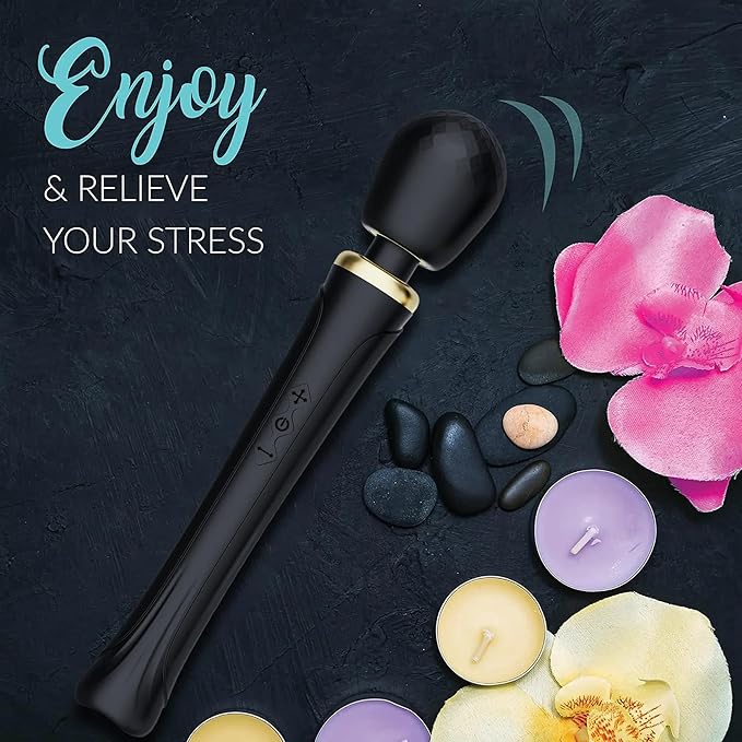 Therapeutic Cordless Massager - Powerful Massage Tool Handheld 8 Speeds 20 Patterns - Rechargeable Hand Massagers for Sore Muscles - Hand Held Massage Tool for Neck &amp Back