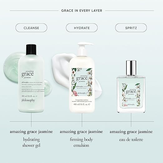 philosophy amazing grace hydrating bath &amp shower gels - efficiently cleanses soothes &amp comforts dry skin - vegan formula