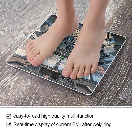Airplane Cockpit Scale for Body Weight Smart Scales Digital Bathroom Scale High Precision Weighing Scales with Large Display Weighing Machine for People