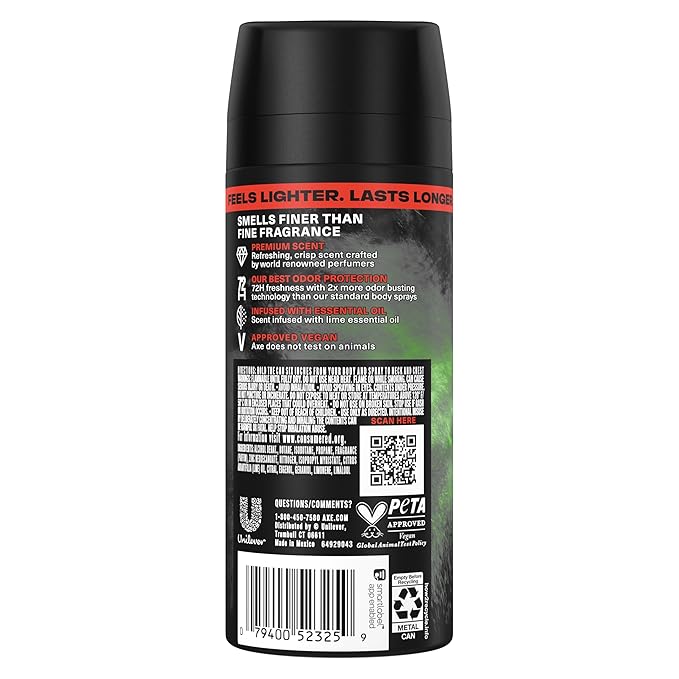 AXE Fine Fragrance Collection Body Spray Watermelon Freeze 3 Count 72 Hour Freshness Aluminum Free 2.9 oz