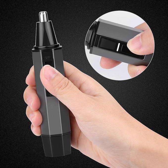 Ear and Nose Hair Trimmer Clipperfor Men and WomenBattery-OperatedWaterproof Dual Edge Blades for EasyBuilt-in LED Light.