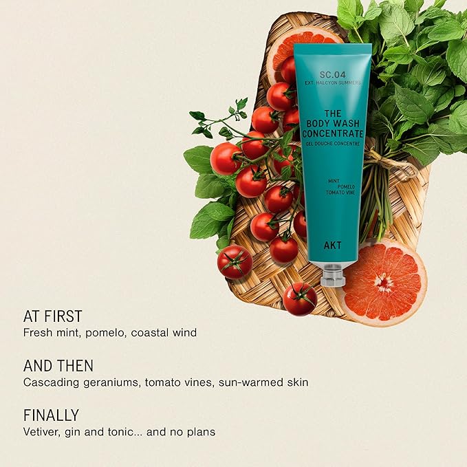 AKT The Body Wash Concentrate 3.4 Fl Oz Natural Shower Gel with Skin-Balancing Prebiotics Body Wash Women &amp Men with Olive Squalane &amp Vitamin E Sc.04 Halcyon Summers All Genders