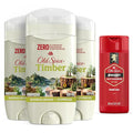 Old Spice Men's Deodorant Aluminum-Free Timber with Sandalwood 3.0oz Pack of 3 with Travel-Size Swagger Body Wash