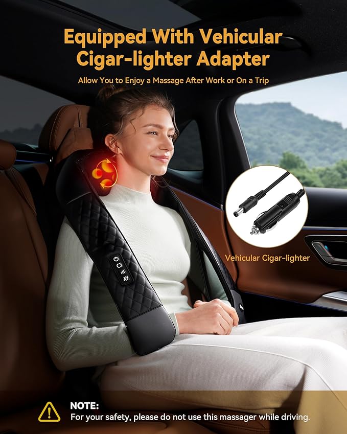 KNQZE Shiatsu Neck and Back Massager with Heat 4D Deep Tissue Kneading Massage for Leg 2026 Upgraded Lift-Arch Design 3D Deep Kneading Relief for Plantar FasciitisIdeal Gift for Mom Men
