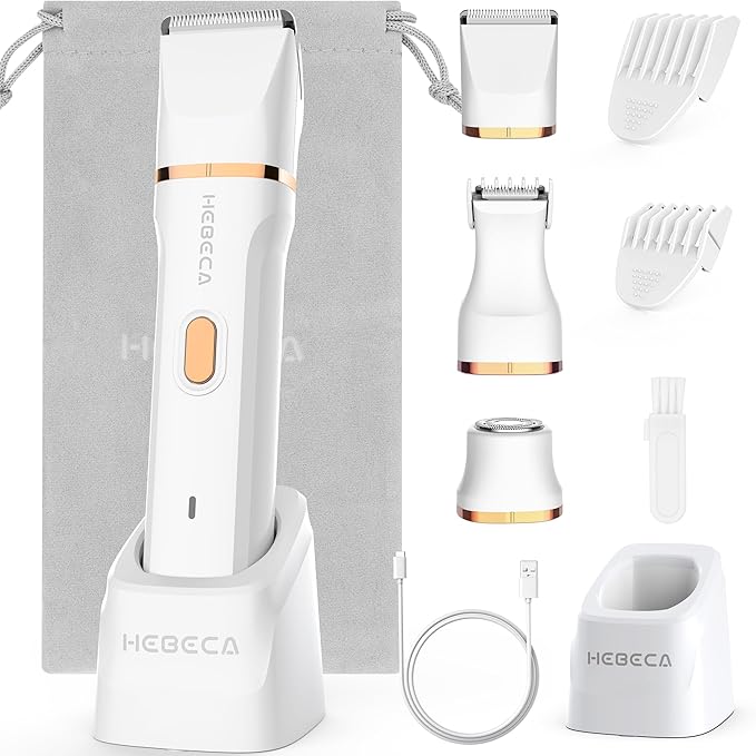 Bikini Trimmer for Women 3in1 Electric Razor for Women with Facial Trimmers &amp Intimate Shaver for Sensitive Skin Waterproof Wet &amp Dry Use Rechargeable Pubic Hair Trimmer Removal