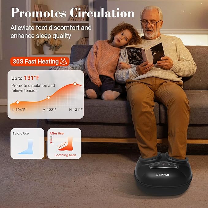 CuPiLo Shiatsu Foot Massager with Heat &amp Back Massager