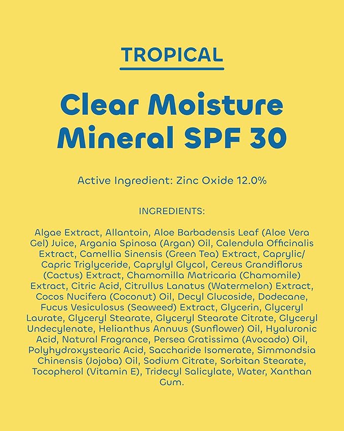 Seaweed Bath Co. Clear Moisture Mineral SPF 30 Broad Spectrum Sunscreen Spray - With Nourishing Algae Coconut &amp Hyaluronic Acid - Tropical Scented - 6 oz (Pack of 2