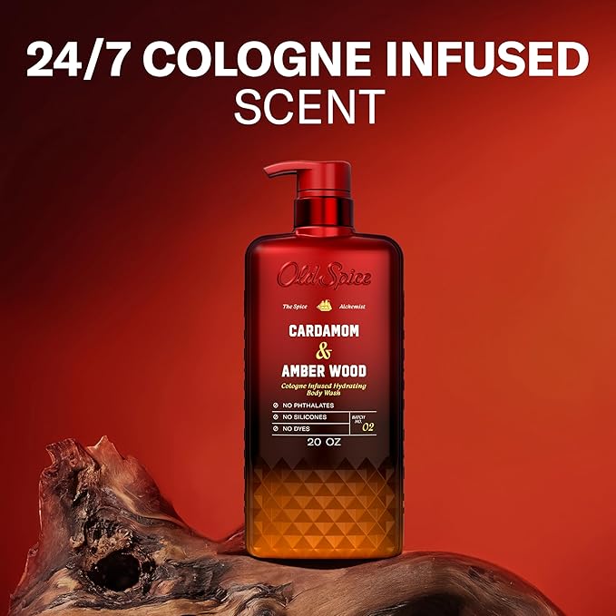 Old Spice Alchemist Collection Body Wash + Aluminum Free Deodorant Bundle for Men Cardamom + Amber Wood Scent 24/7 Cologne Infused Scent No Trade Off Formula 20 oz &amp 3 oz (Pack of 2)