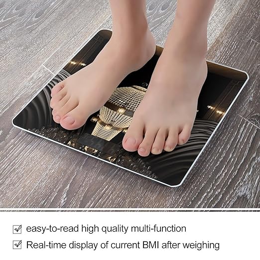 Ball Room Chandelier Bathroom Scale for Body Weight Bathroom Weighing Scale with Backlit LCD Display Highly Accurate Measures Weight Up to 180kg