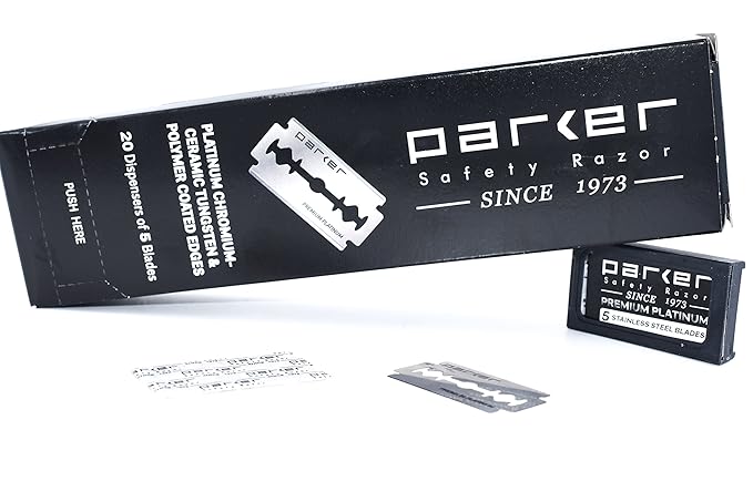 The Parker Variant ADJUSTABLE Double Edge Safety Razor and 105 Blade BUNDLE (GRAPHITE)