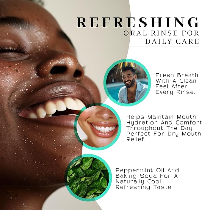 Vanman's - Oral Mouth Care Kit with Powder Toothpaste (2.2 Ounce) and Two Oral Rinse Mouthwash (8.8 Ounce) - Aloe Mint Remineralizing Mouthwash and Tooth Powder with Coconut Charcoal Egg Shell
