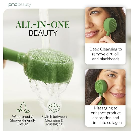 PMD Clean - Smart Facial Cleansing Device with Silicone Brush &amp Anti-Aging Massager