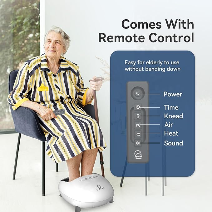 COMFIER Shiatsu Foot Massager with Heat Kneading and Vibration Heated Foot Feet Massager for Neuropathy Plantar Fasciitis